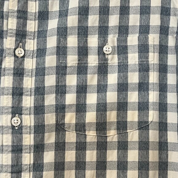 J crew Men's Button Down Shirt Gray White Gingham Long Sleeve Size Medium Cotton - Picture 4 of 8